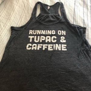 Tupac tank gym barre yoga caffeine coffee gangsta